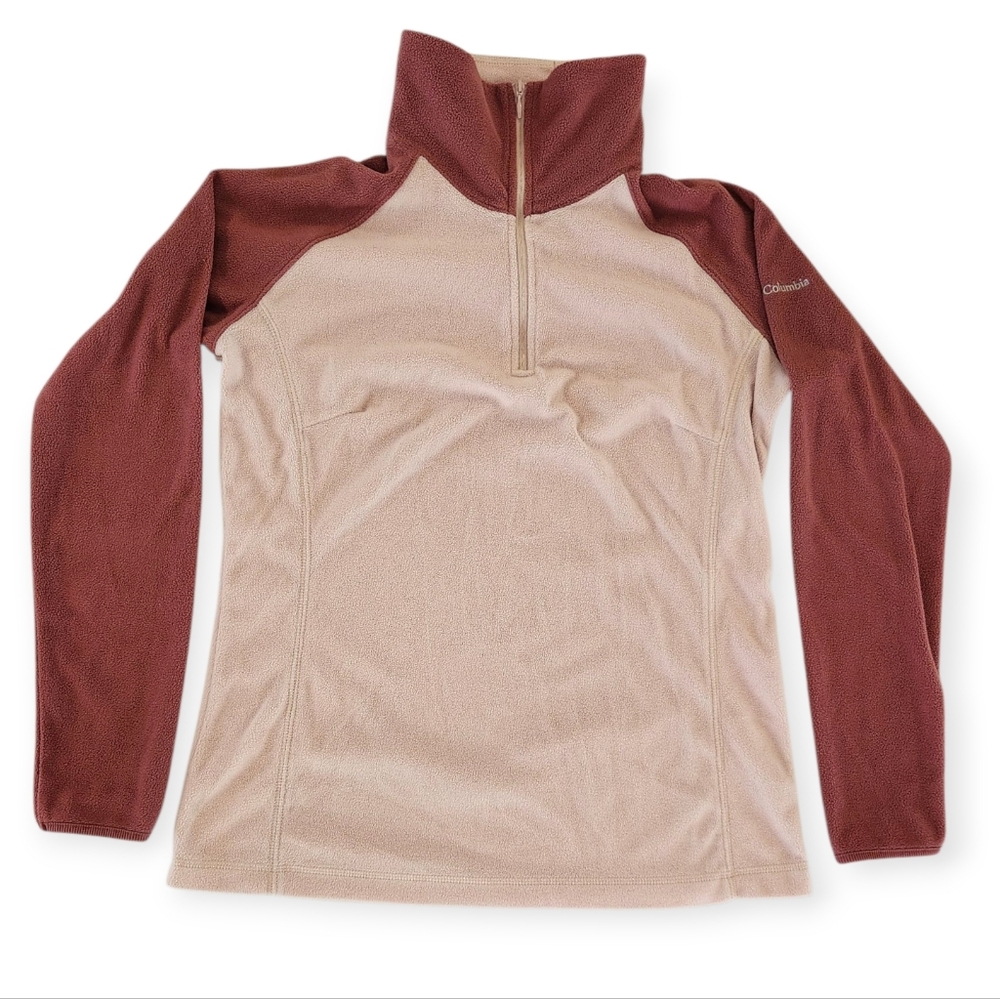 Columbia 1/4 Zip Pink And Maroon Fleece - Women's Size Large